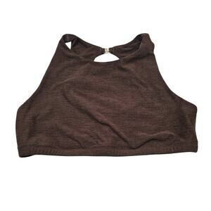 Curves in Combat Boots Womens Sz XXL High Neckline Sports Bra Solid Brown
